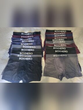 Box Hero BAMBOO Men's Perforated Boxer Briefs 20 Count BUNDLE